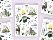 In the Mountains Sticker Sheet by Wild Pencil Studio | Papertail Fox