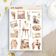 Art Supplies Sticker Sheet by Penpaling Paula | Papertail Fox