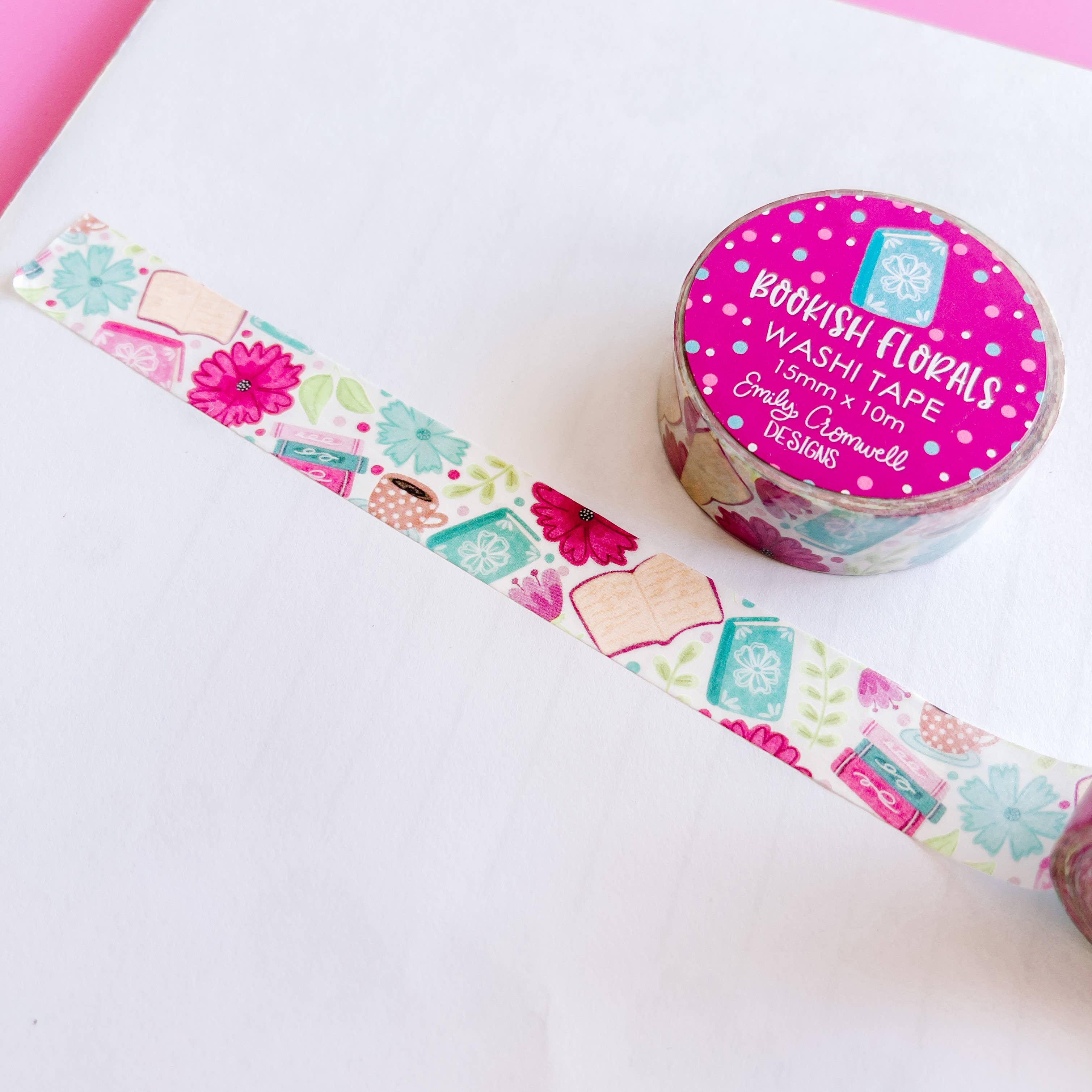 Bookish Florals Washi Tape | Emily Cromwell Designs