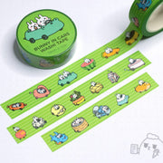 Bunny Cars Washi Tape | Robot Dance Battle - Papertail Fox