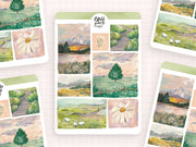 Sunrise Landscapes Sticker Sheet by Wild Pencil Studio | Papertail Fox
