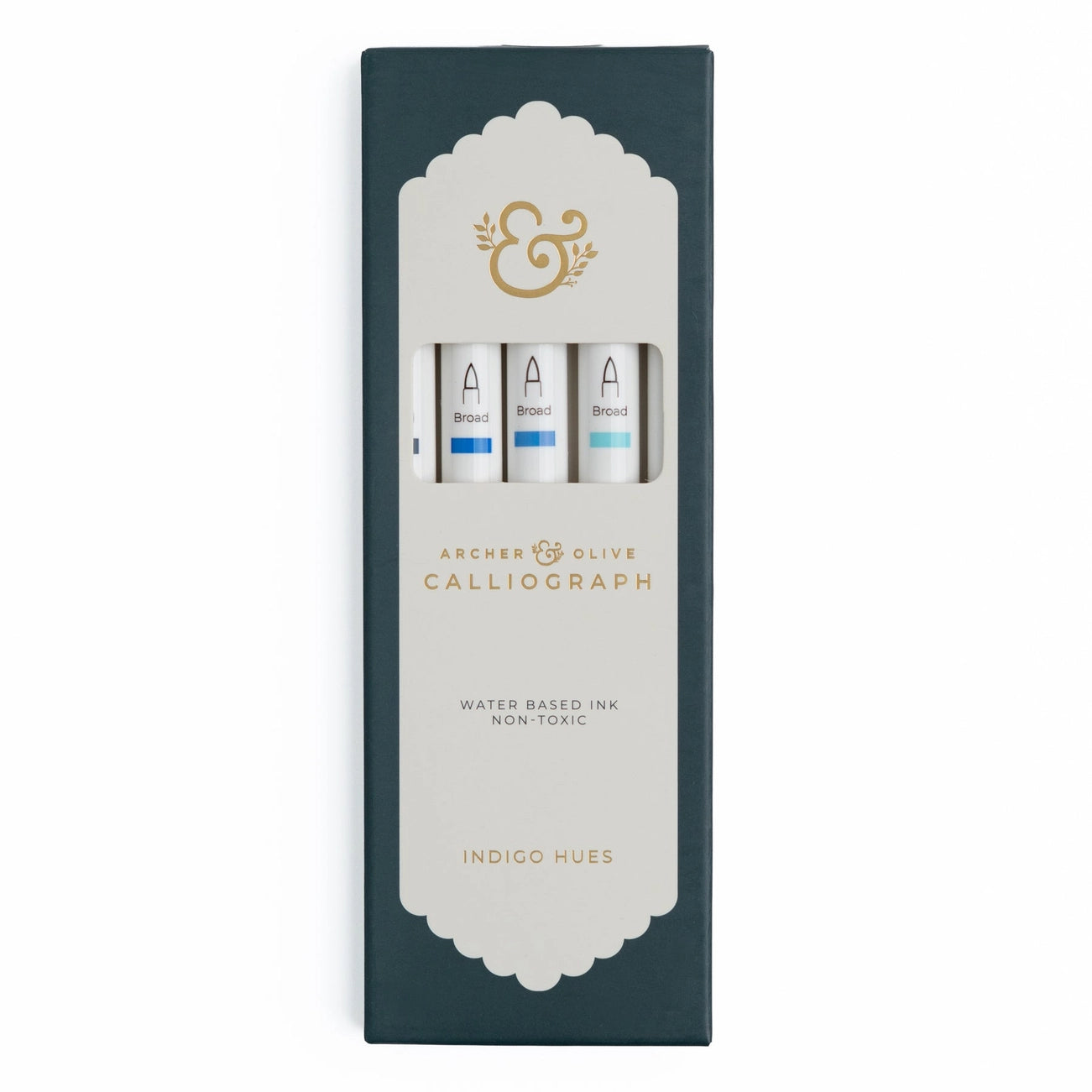 Indigo Hues Calliograph Set of 5 | Archer & Olive