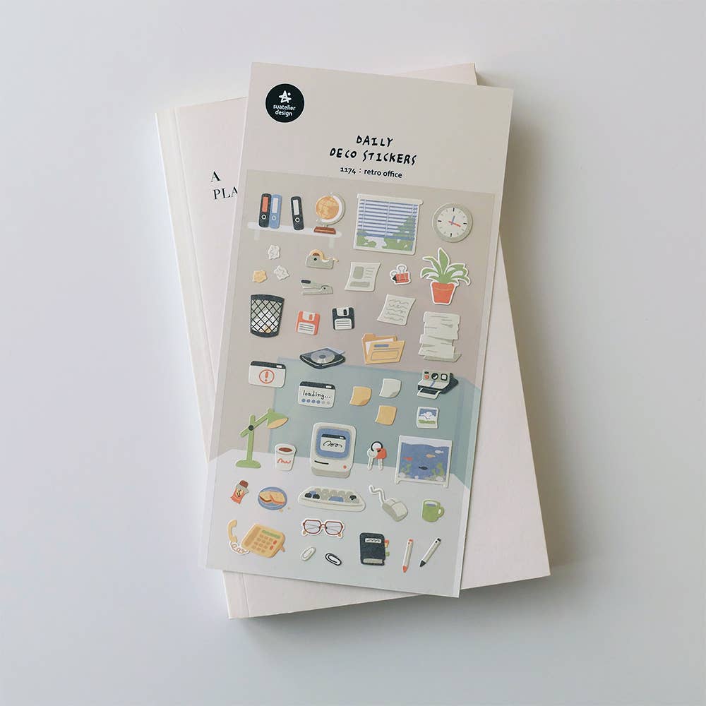 Retro Office Sticker Sheet by Suatelier