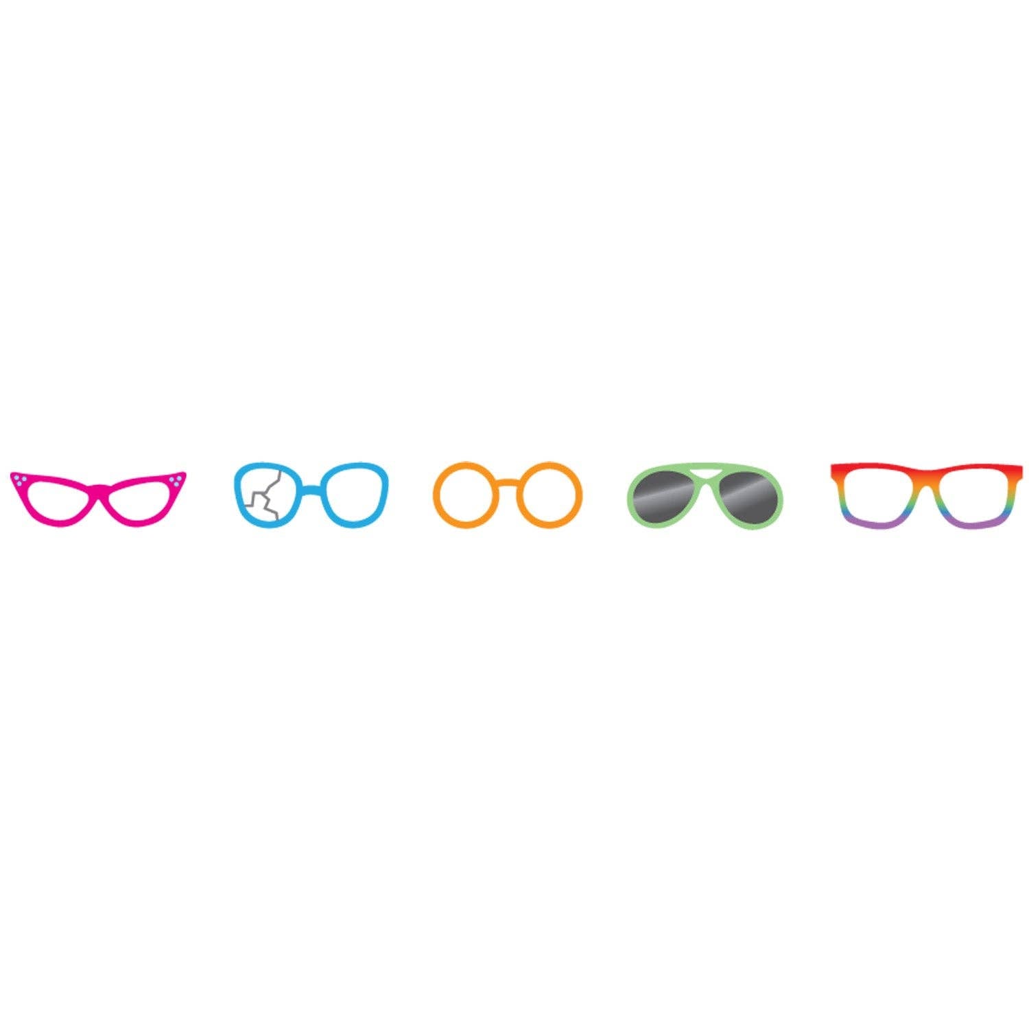 PLUS Deco Rush Tape in Glasses design showing colorful eyeglasses in different styles and colors