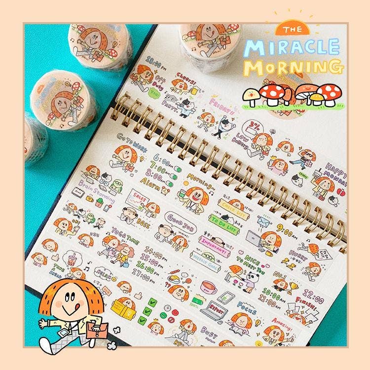 Miracle Morning Work Diary Washi Tape by RiN! Studio | Papertail Fox