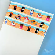 Beach Cats Gold Foil Washi Tape by Meow Amor Creative | Papertail Fox