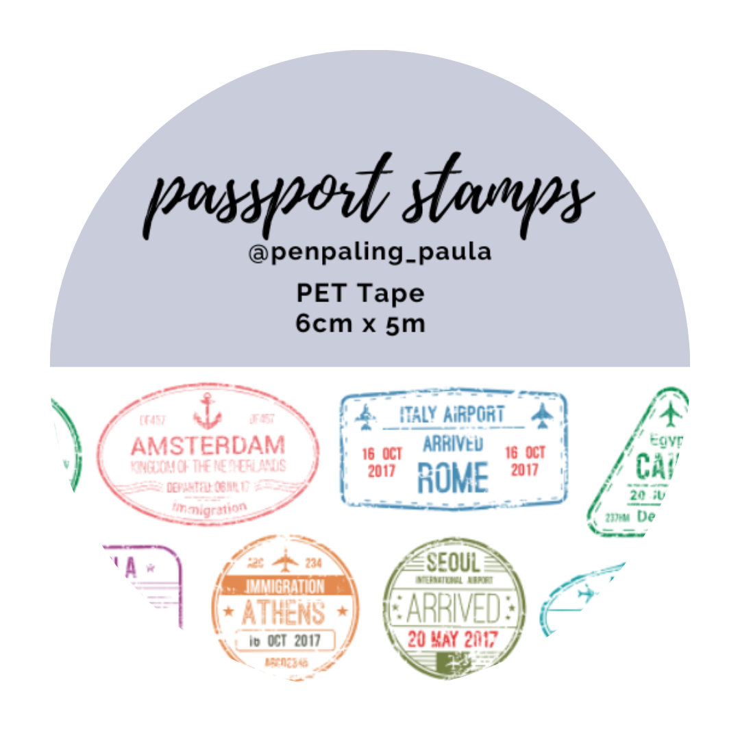 Passport Stamps Pre-Cut PET Tape | Penpaling Paula - Papertail Fox