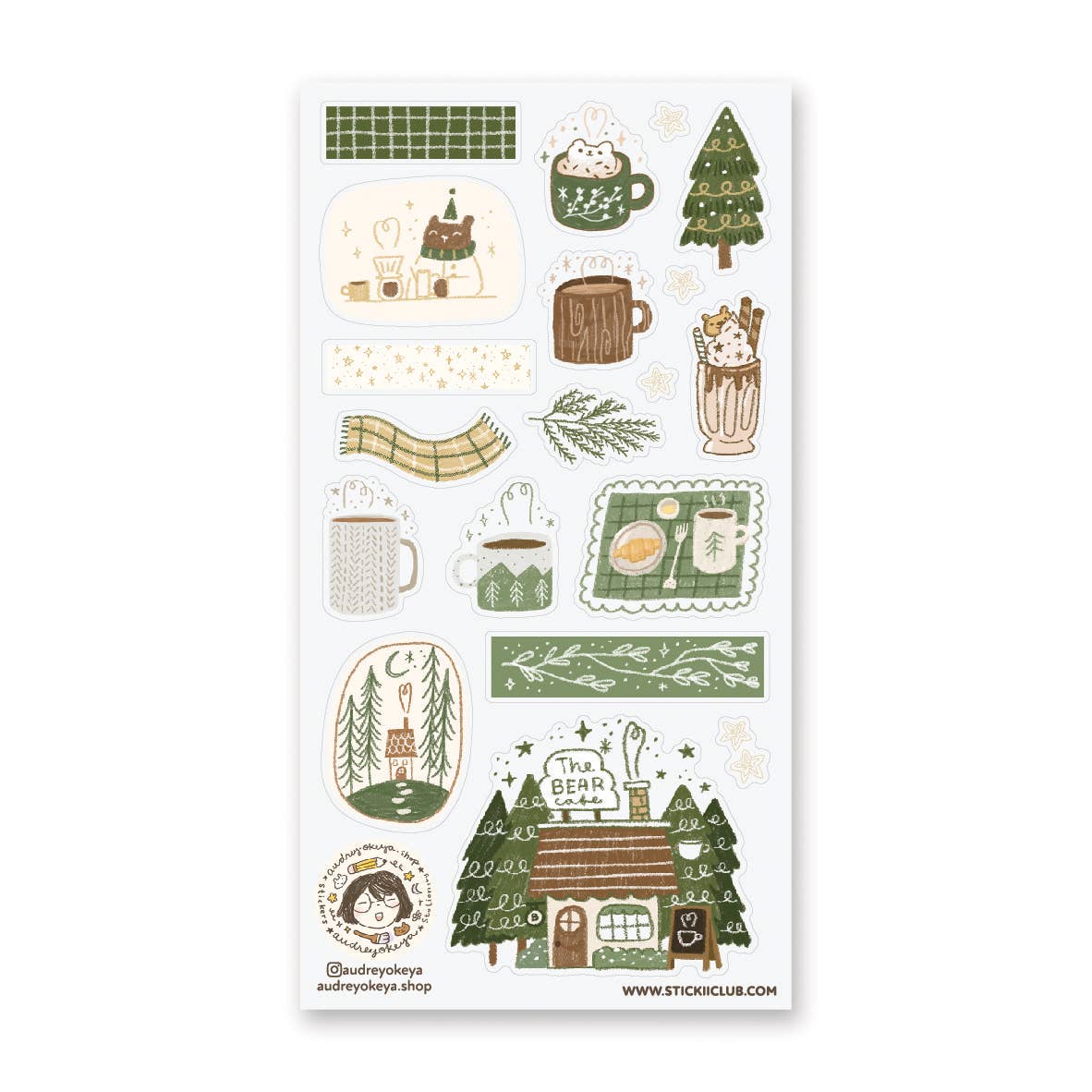 Winter Bear Cafe Sticker Sheet by Stickii | Papertail Fox