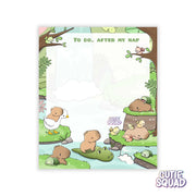 CutieSquad Capybaras sticky notes pad featuring capybara characters in various poses