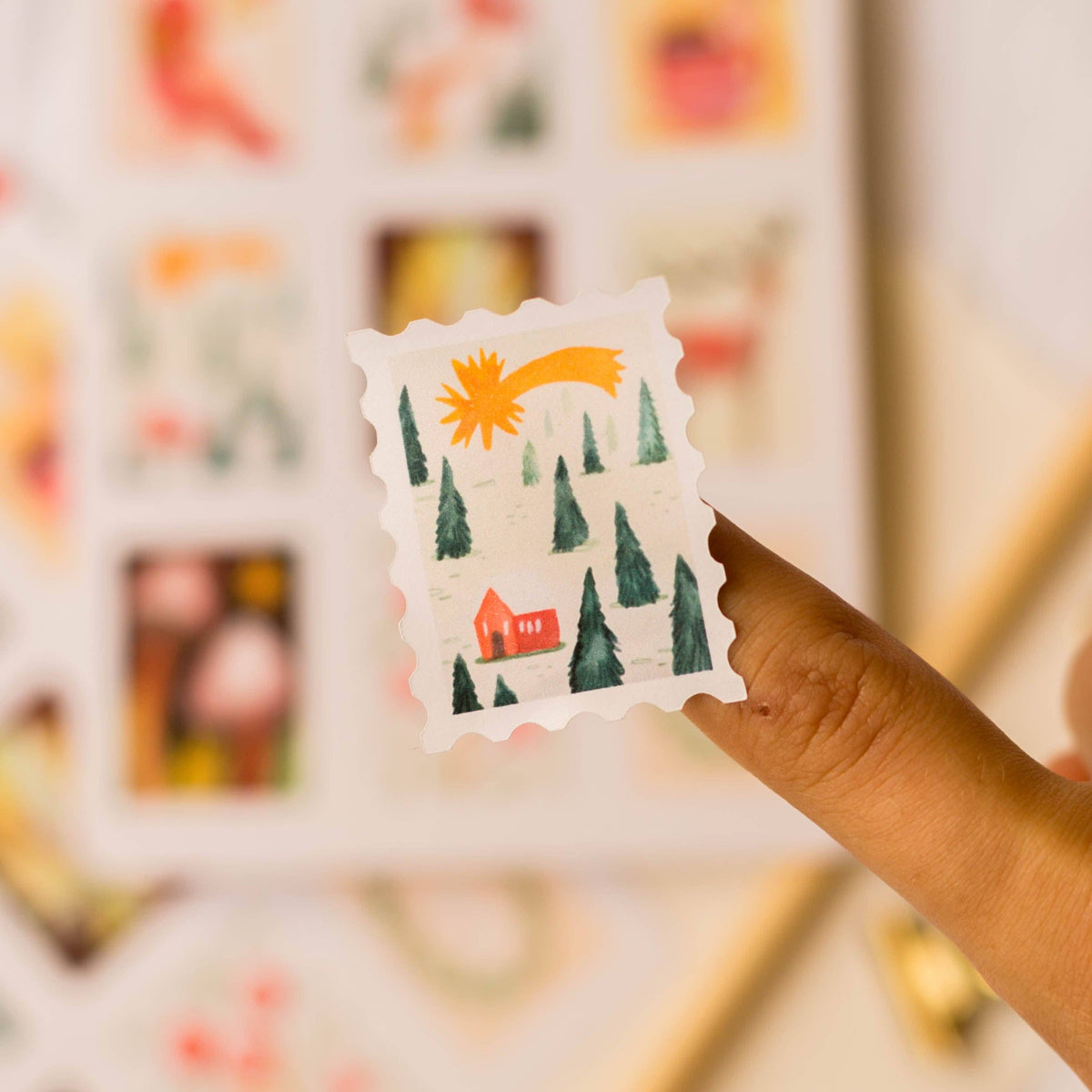 Christmas Stamps Sticker Sheet | Wild Pencil Studio