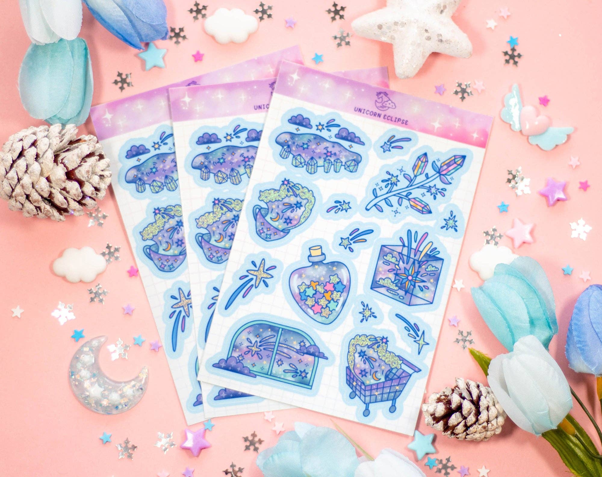 Celestial Galaxy Holographic Sticker Sheet