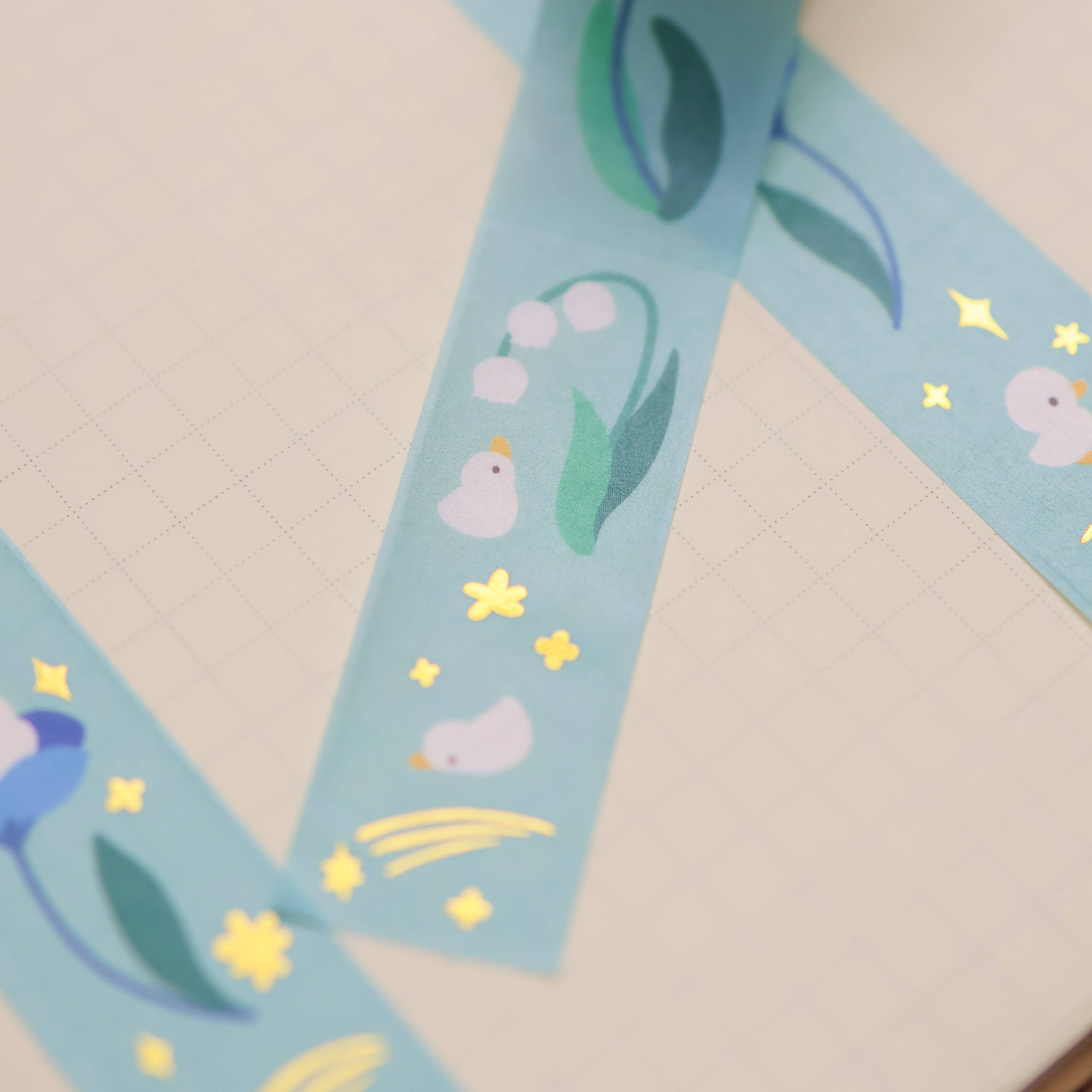 Thousand Skies Flower Duck Washi Tape - 18mm Foil Accents