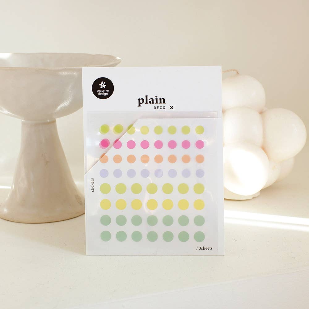 Color Dot 3 Sheet Sticker Set by Suatelier