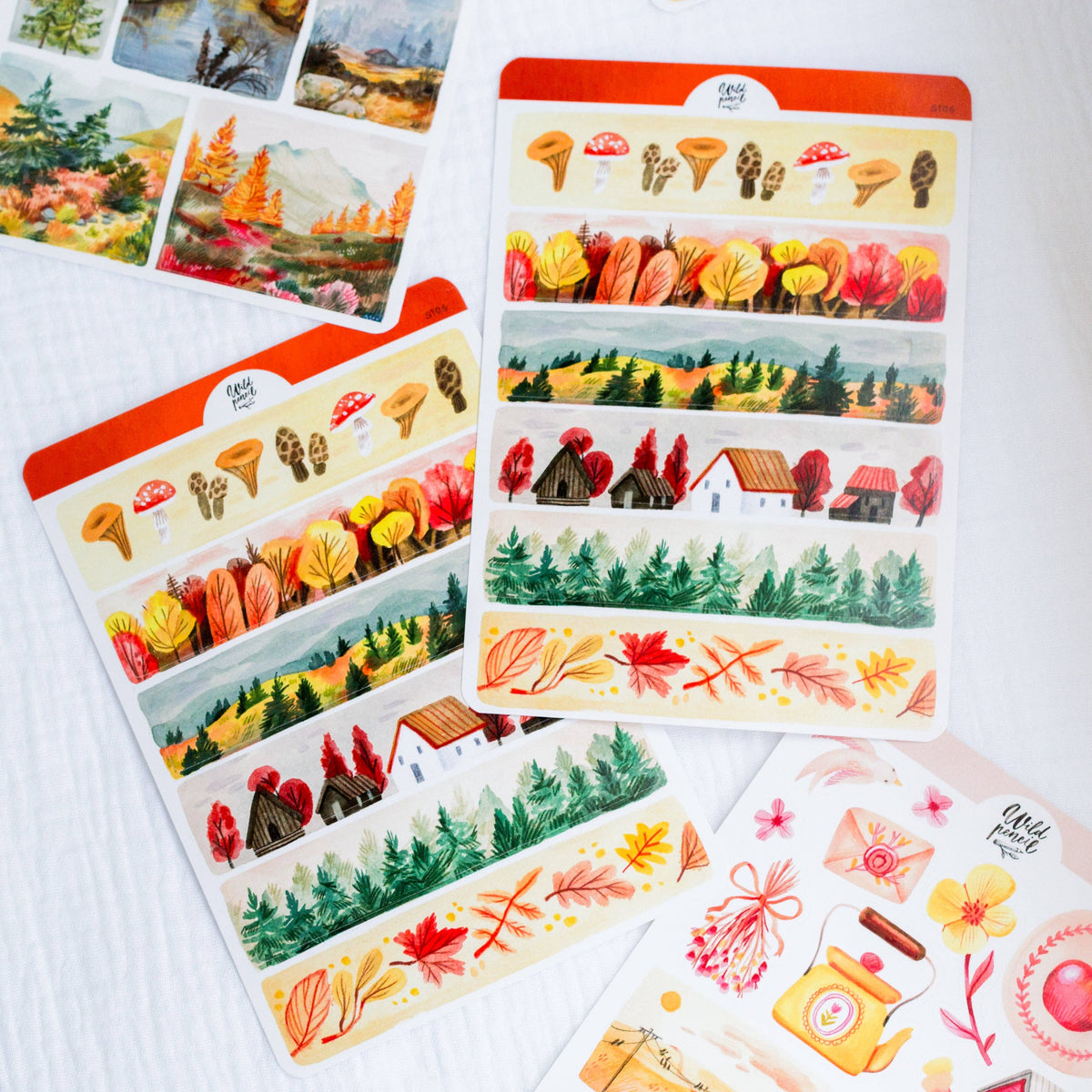 Autumn Tape Strip Sticker Sheet | Wild Pencil Studio