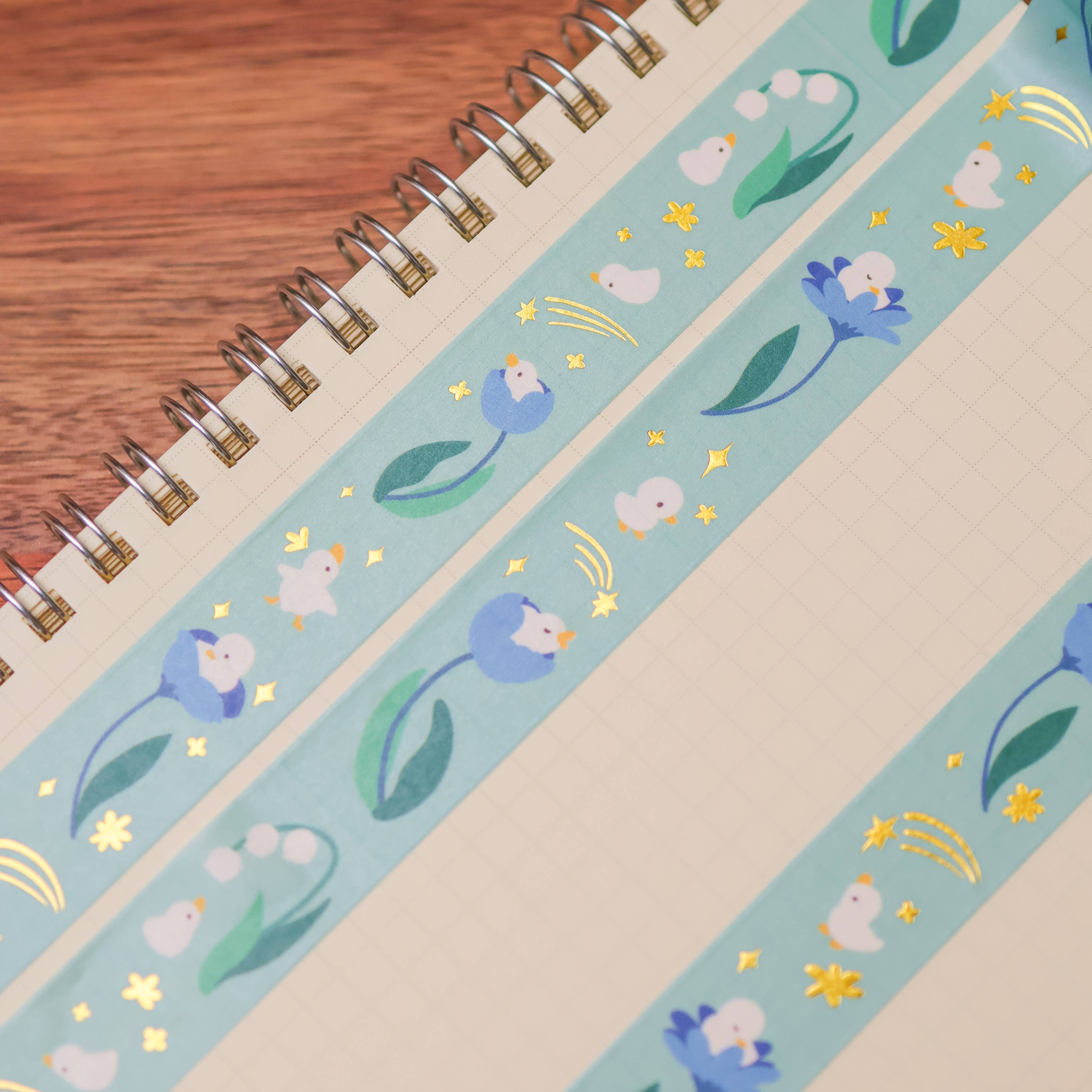 Thousand Skies Flower Duck Washi Tape - 18mm Foil Accents