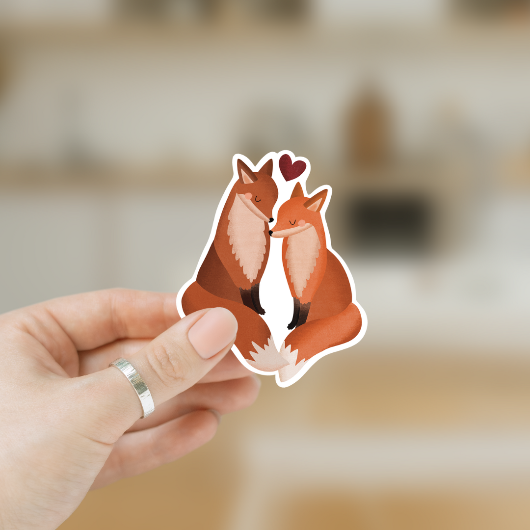 Foxes in Love Vinyl Sticker | Tilda & Theo