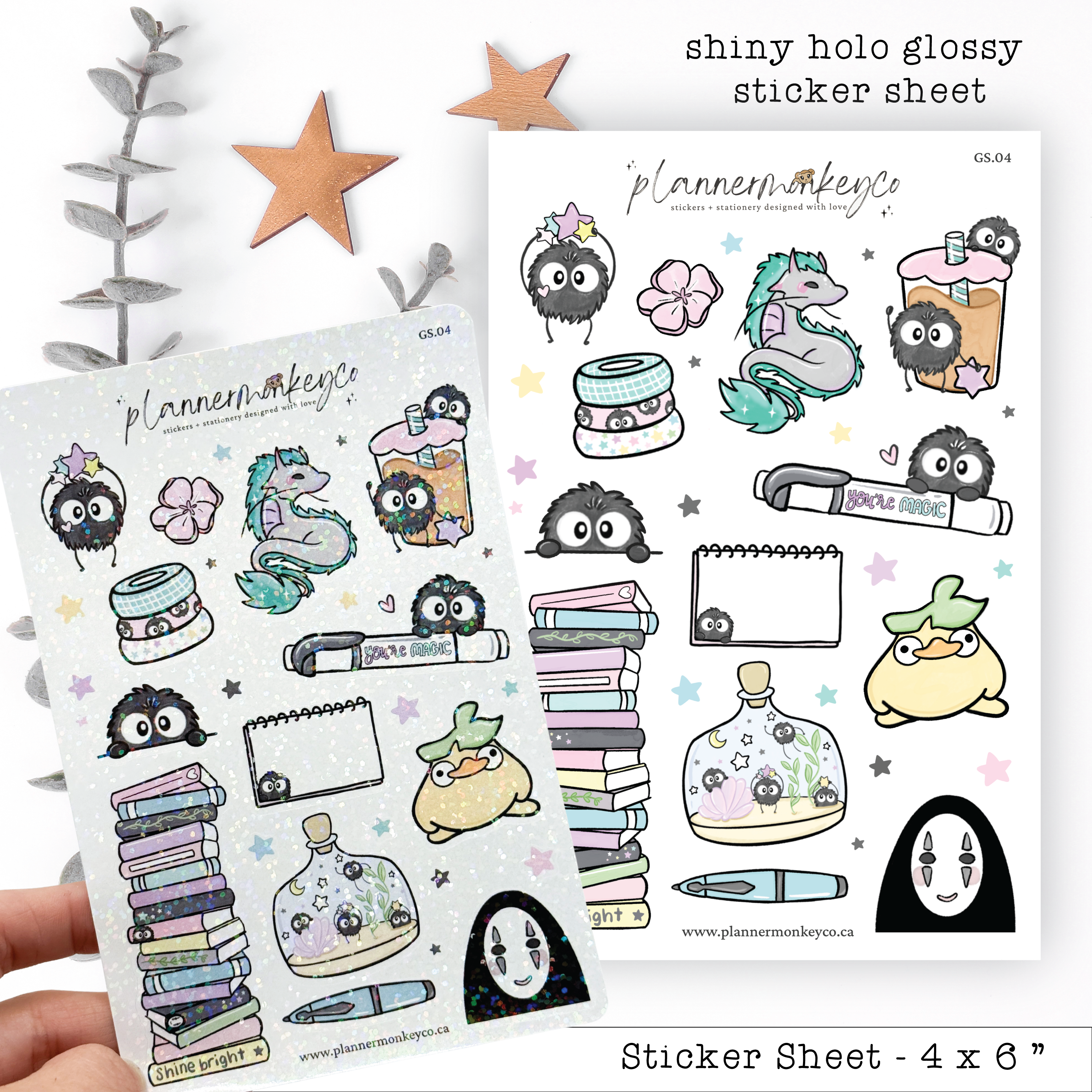 Magical Stationery Soot Sprite Holographic Deco Stickers | Planner Monkey Co