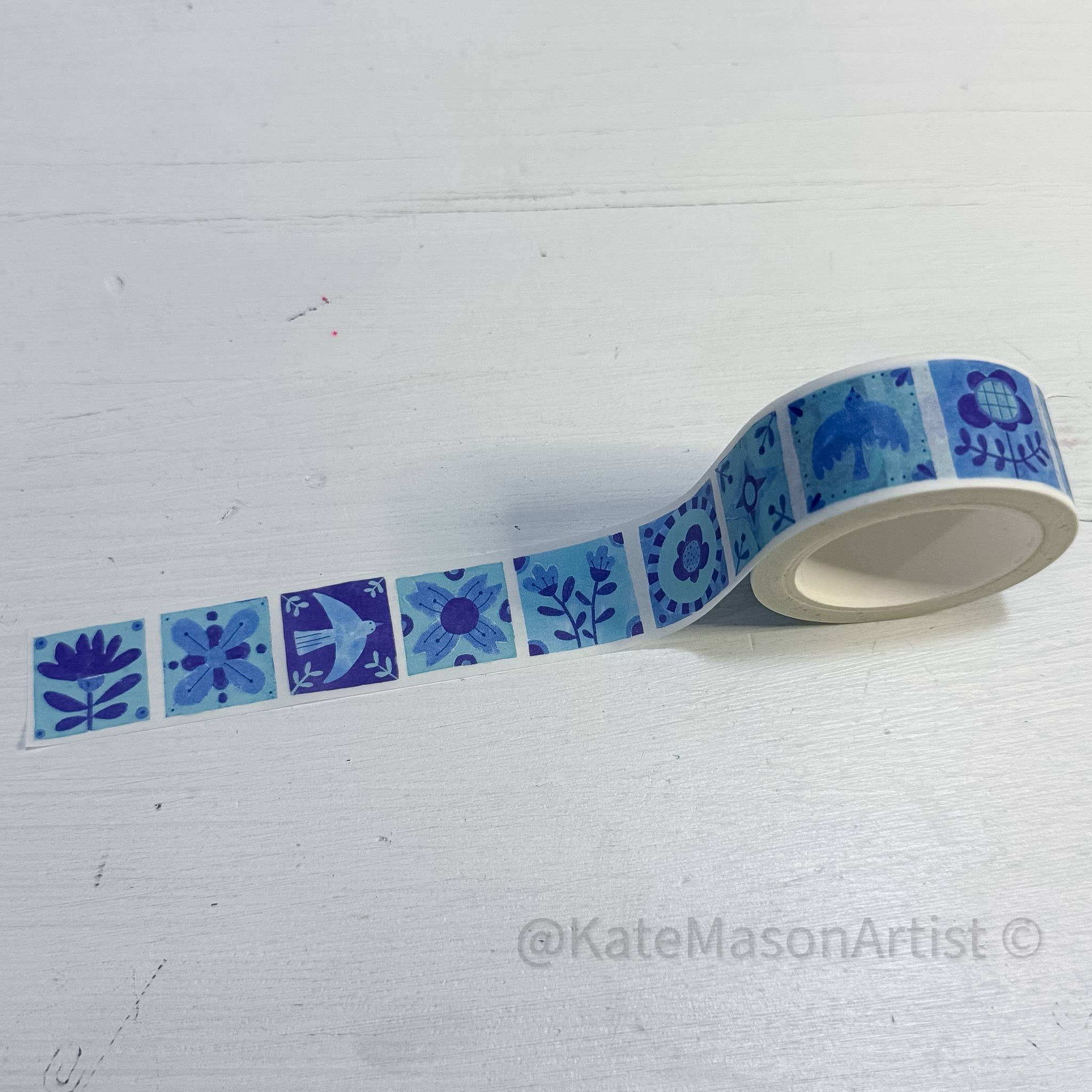 Patchwork Blues Washi Tape | Kate Mason Artist