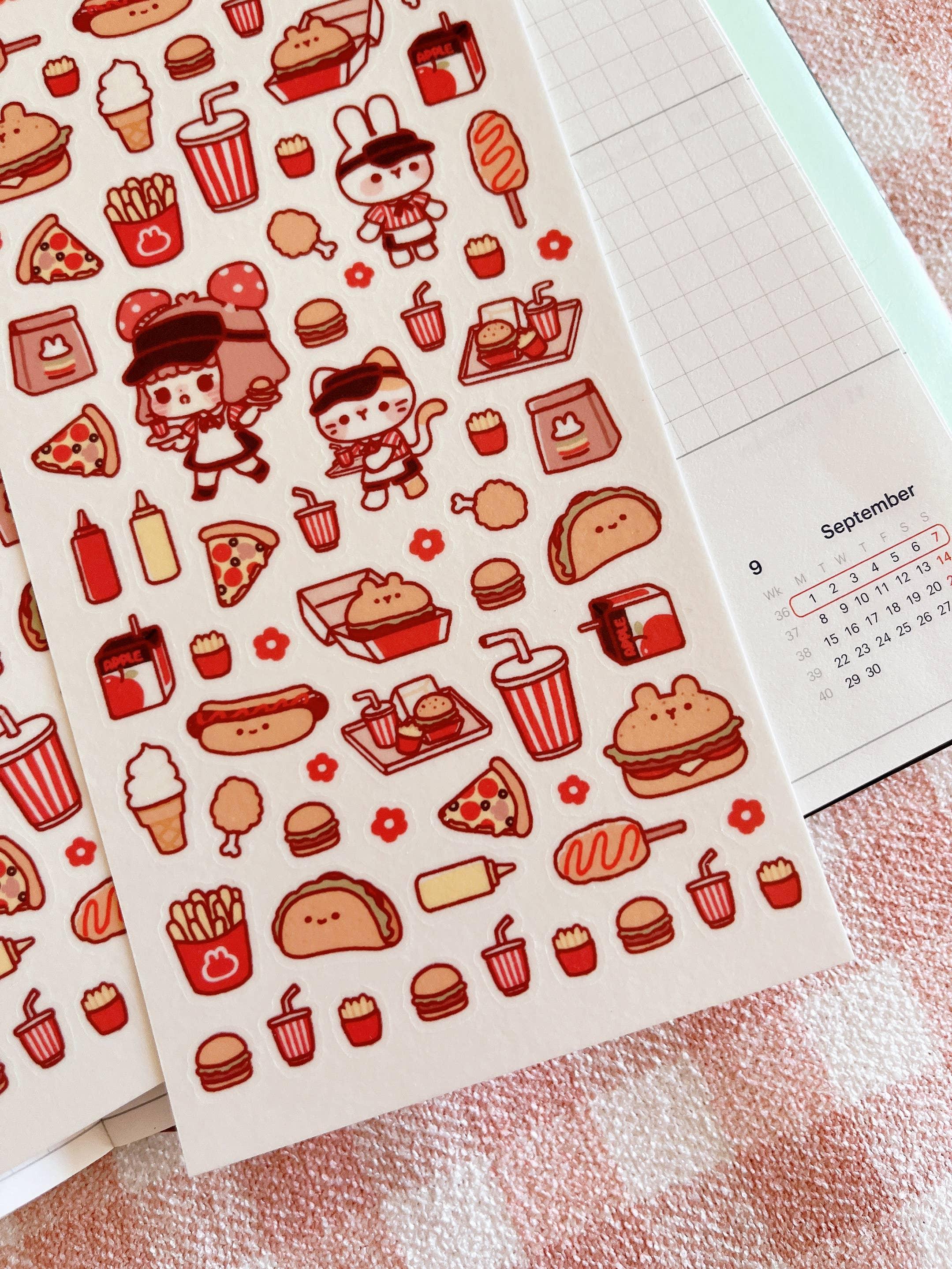 Burger Cafe Sticker Sheet No.054 - Papertail Fox