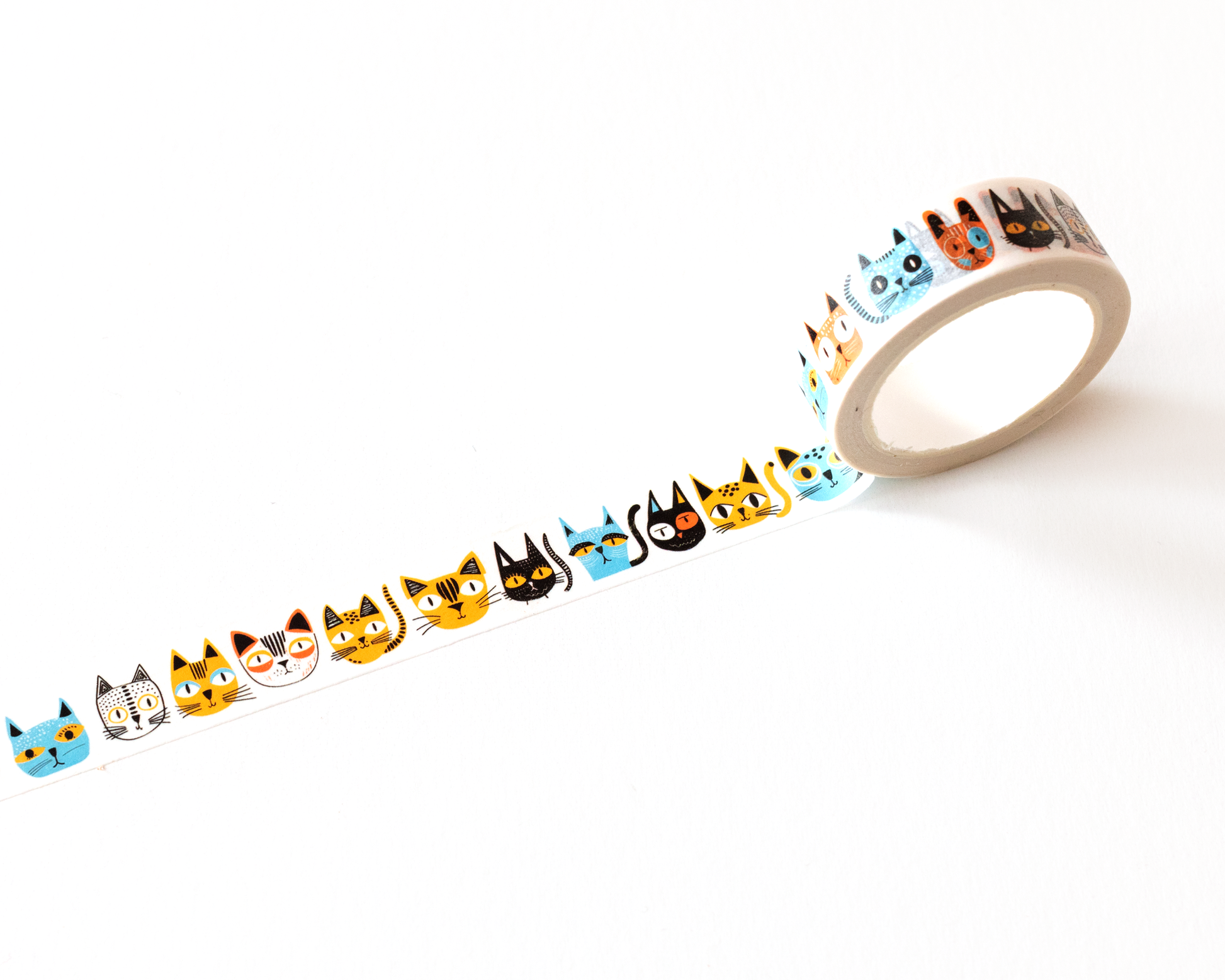 Colorful Cat Faces Washi Tape by RippleSplash Studio | Papertail Fox