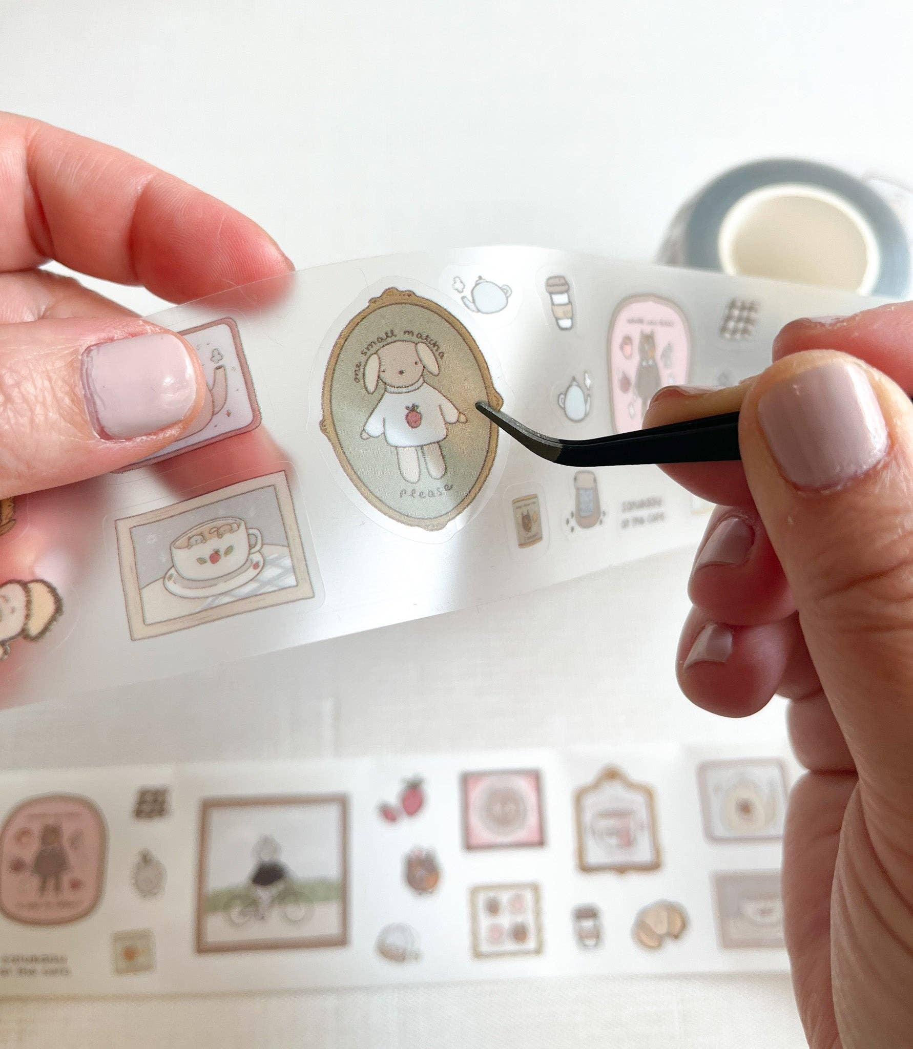 Kuboandlucy x Dana Ate Oatmeal Saturday at the Cafe Kiss Cut P.E.T Tape V.2 Washi Tape | Kubo and Lucy - Papertail Fox