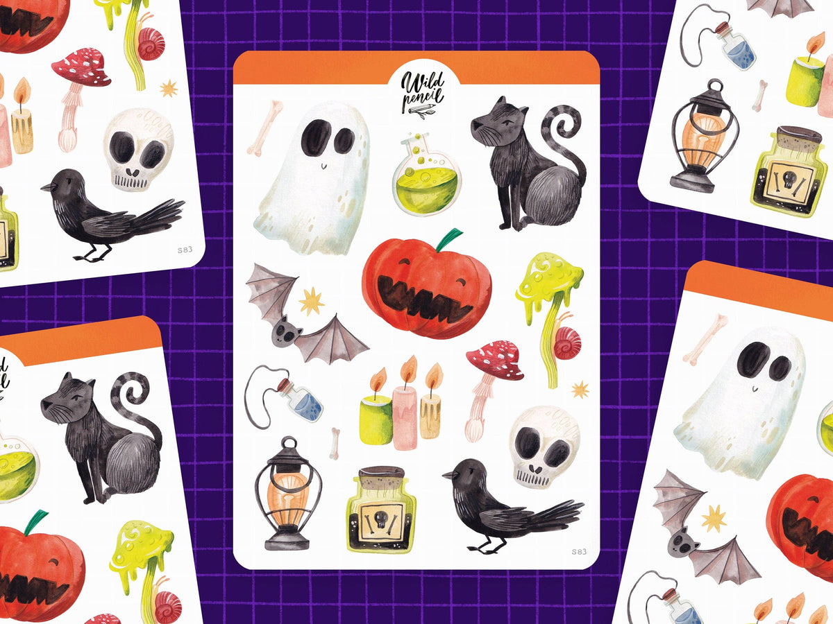 Halloween Sticker Sheet by Wild Pencil Studio | Papertail Fox