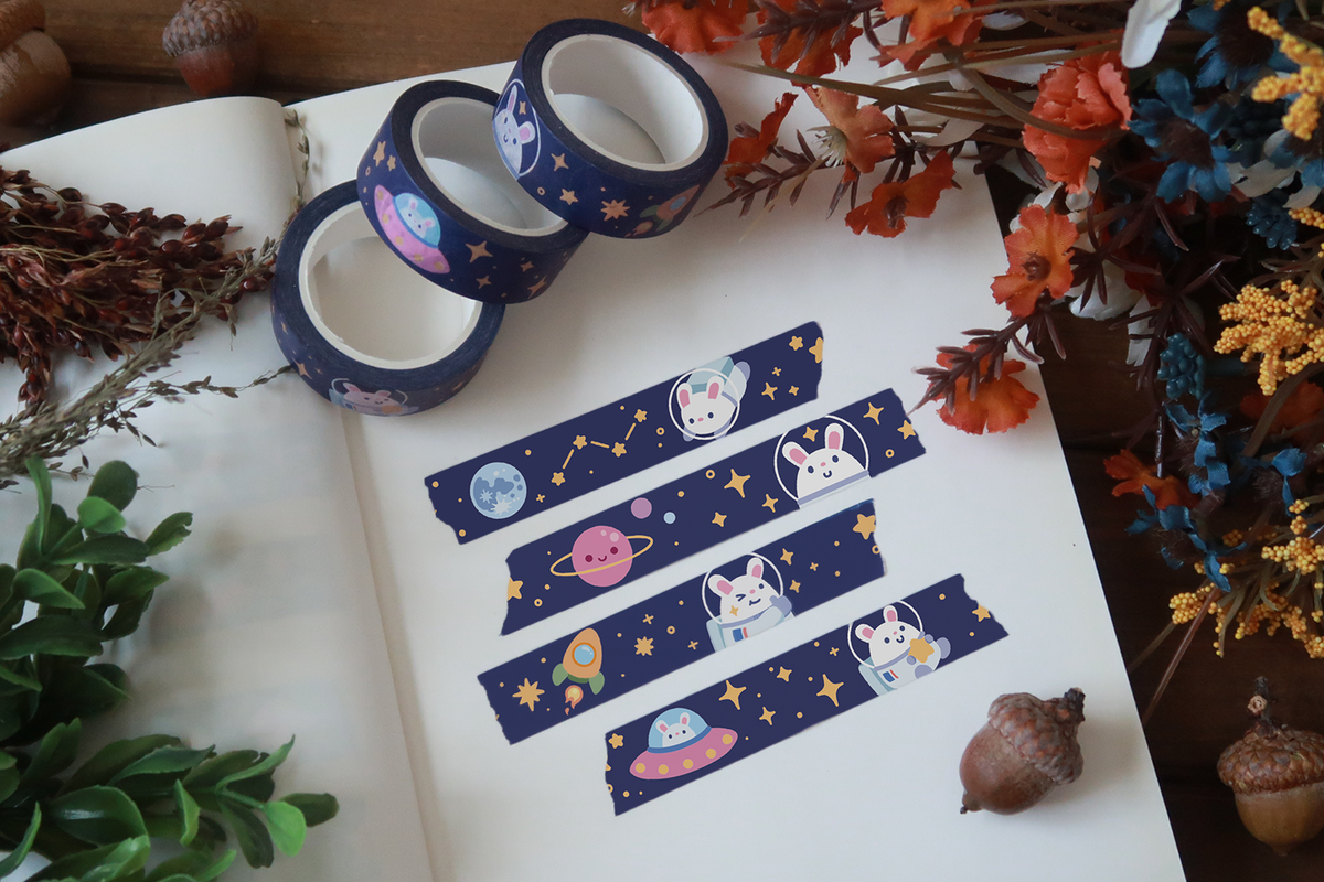 Space Bun Washi Tape by Yeppenny Doodles | Papertail Fox