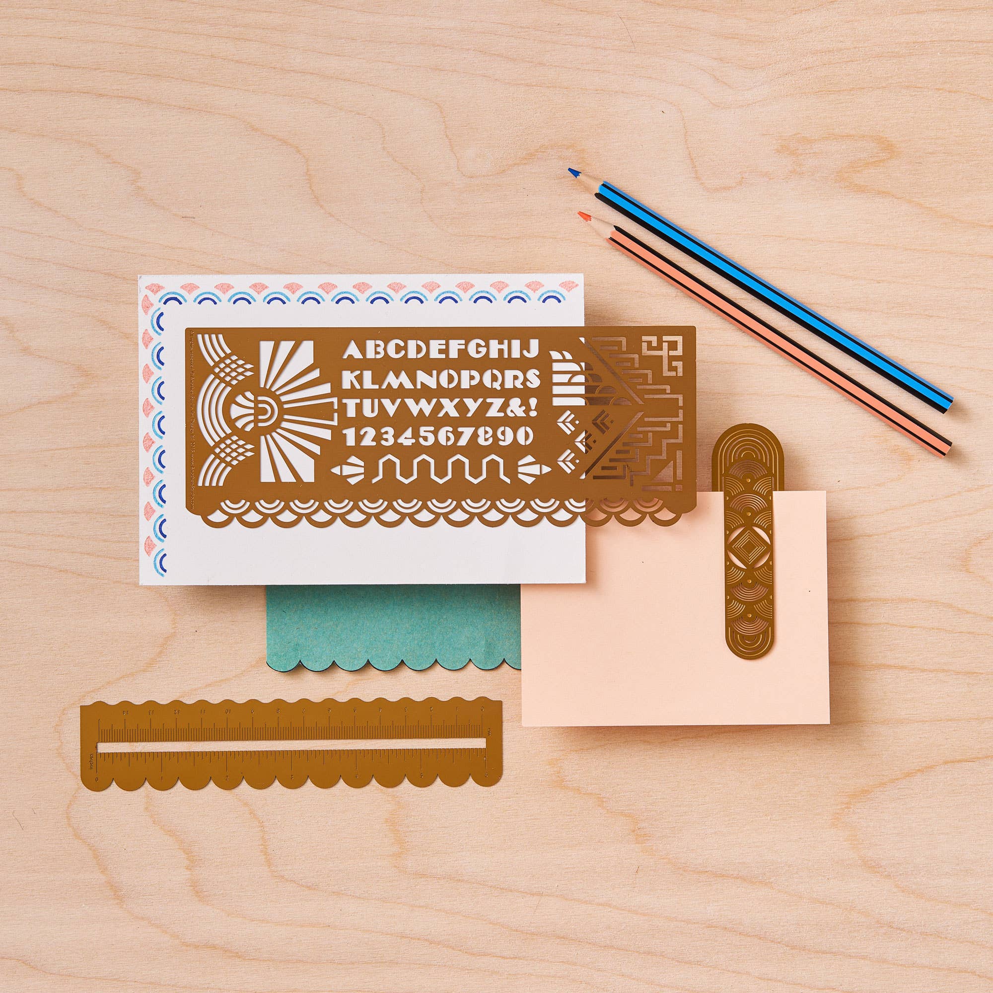 Art Deco Design Stencil, Journaling & Holiday Craft