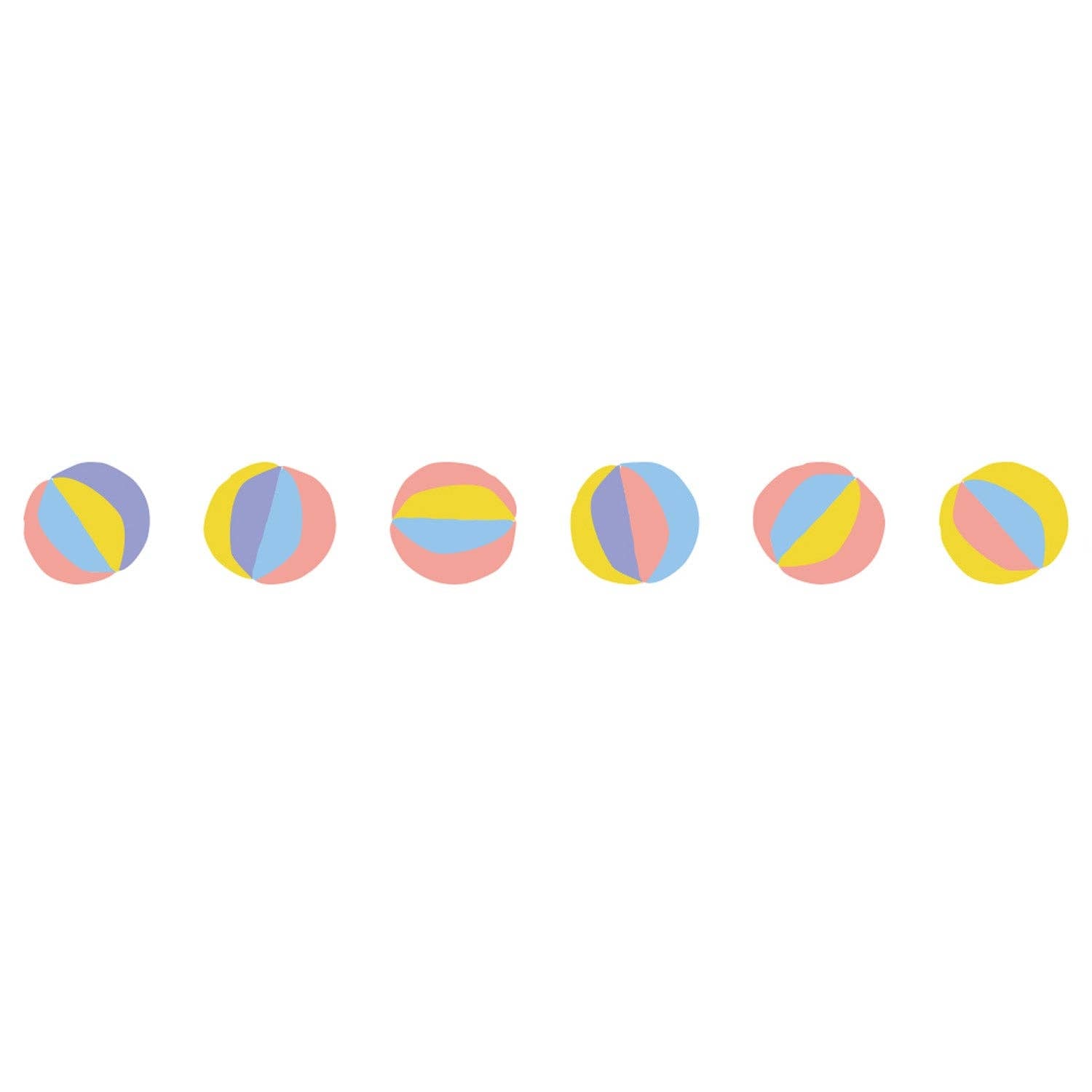 PLUS Petit Deco Rush Tape in Colorful Balls Metallic design showing shimmery multicolor beach balls