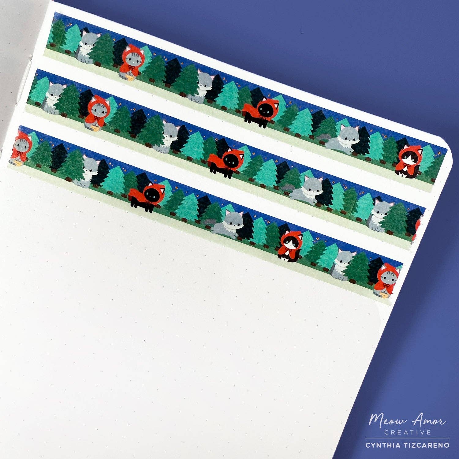 Red Riding Hood Cat Washi Tape by Meow Amor Creative | Papertail Fox