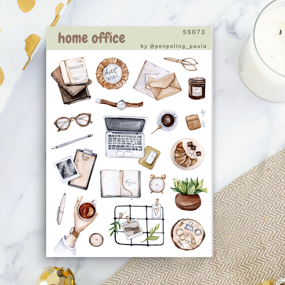 Home Office Sticker Sheet by Penpaling Paula | Papertail Fox