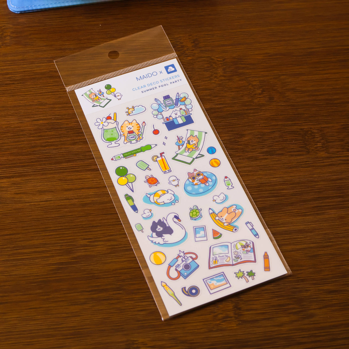 Summer Pool Party Clear Sticker Sheet | Thousand Skies