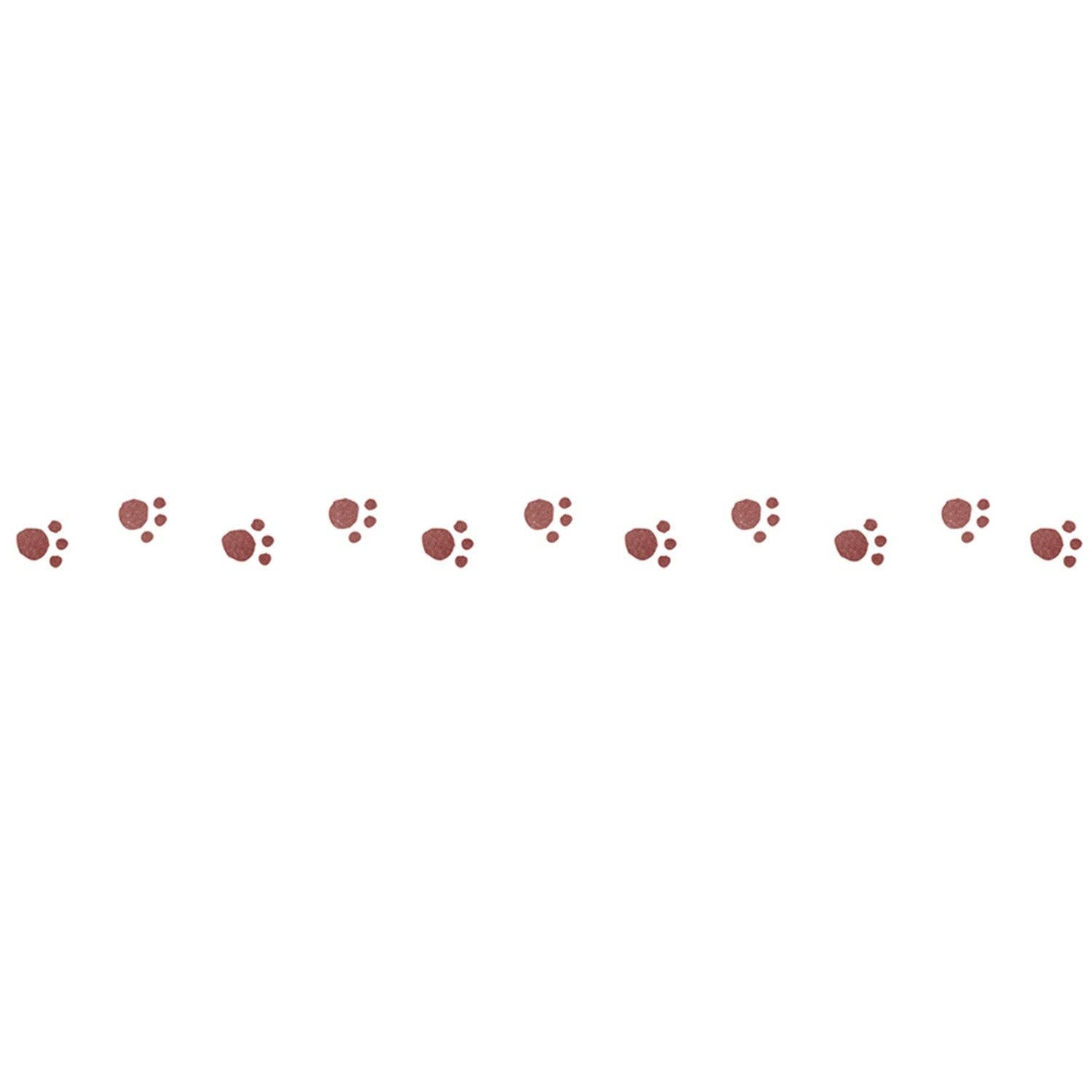 PLUS Petit Deco Rush Tape in Footprint design showing a trail of tiny red footprints