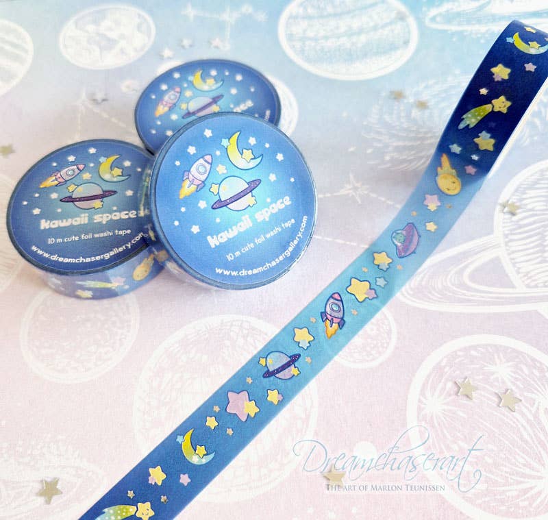 Silver Foil Space Washi Tape