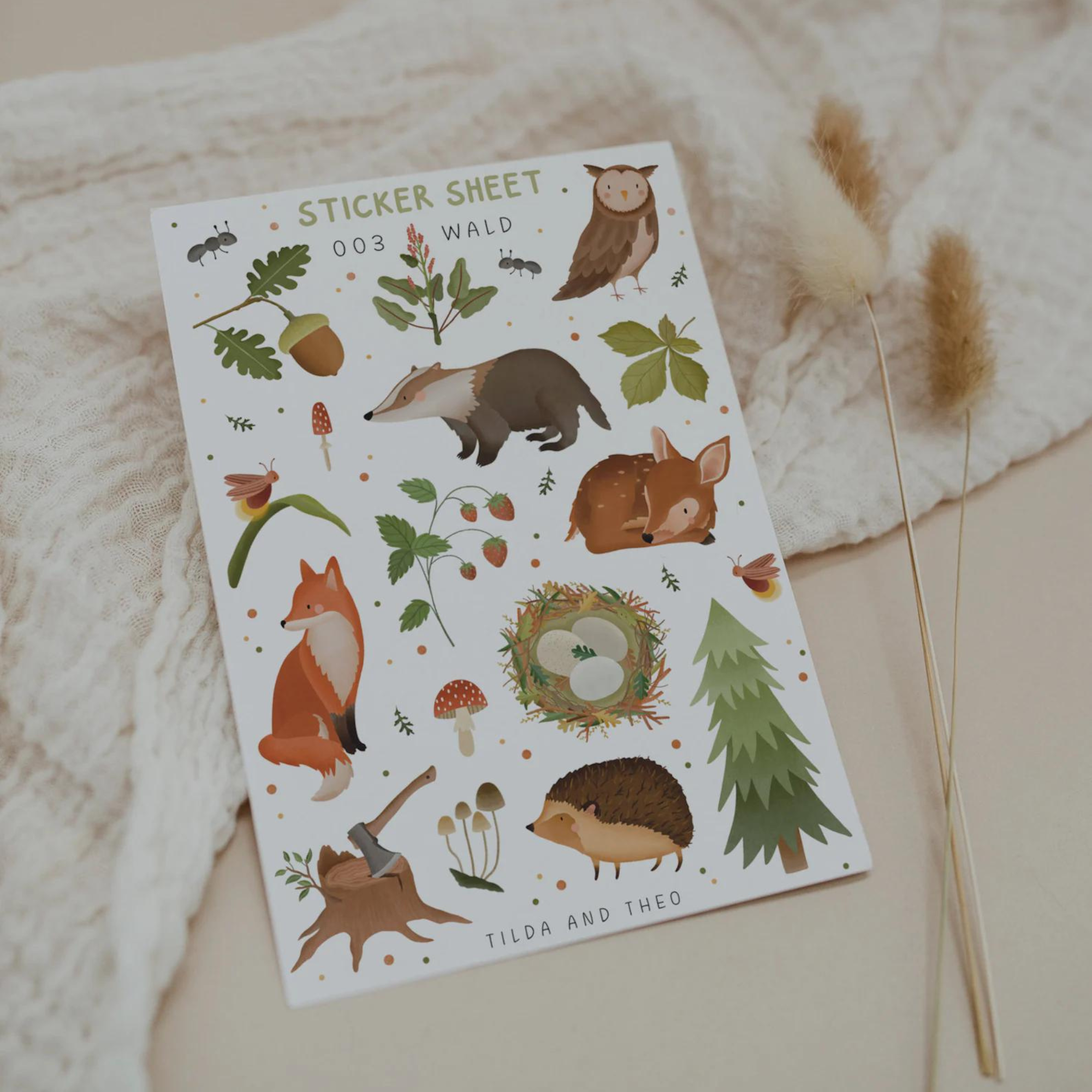 Forest Animals Sticker Sheet | Tilda & Theo