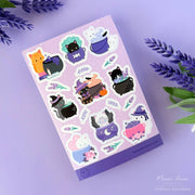Cauldron Cats Vinyl Sticker Sheet by Meow Amor Creative | Papertail Fox