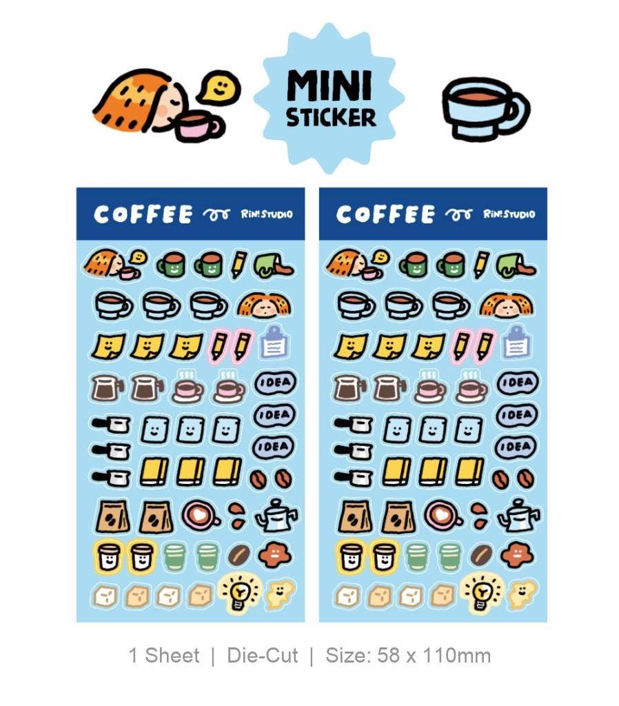 Coffee Mini Sticker Sheet by RiN! Studio | Papertail Fox