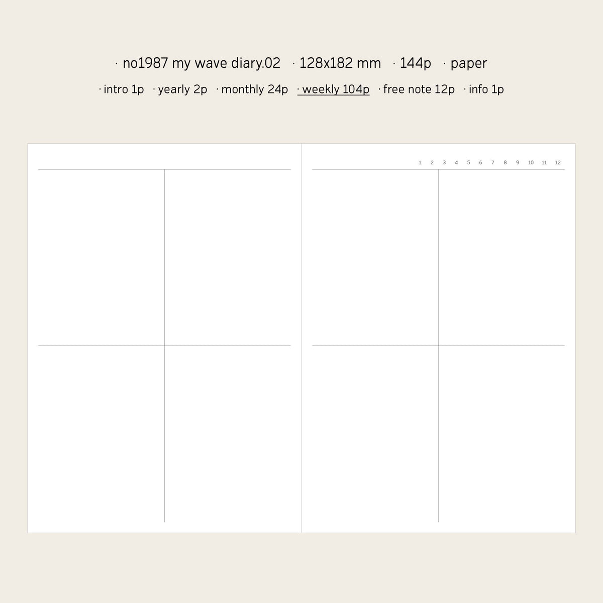 My Wave Diary Ivory Planner by Suatelier