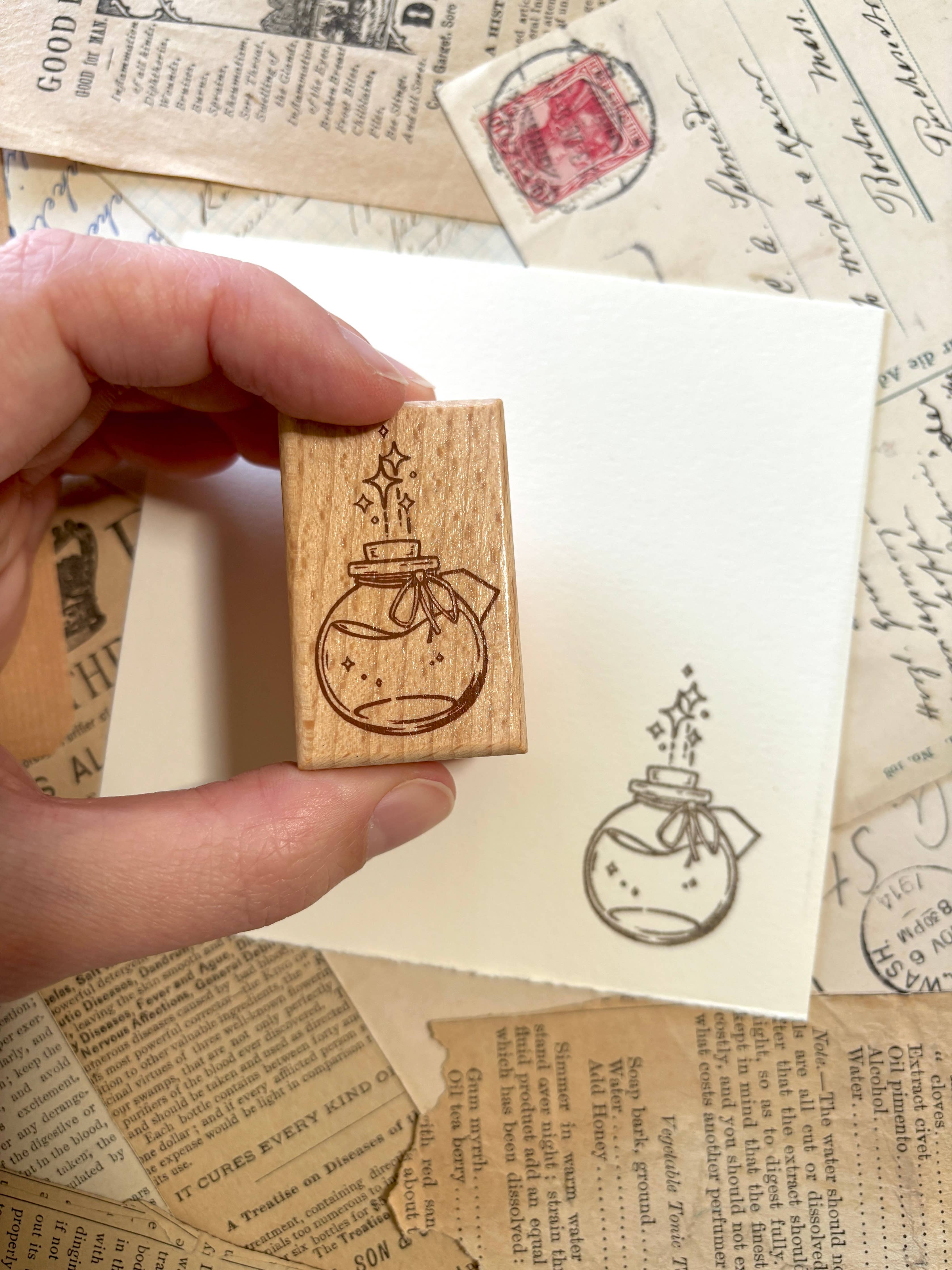 Potion Ink Bottle Rubber Stamp | The Creeping Moon