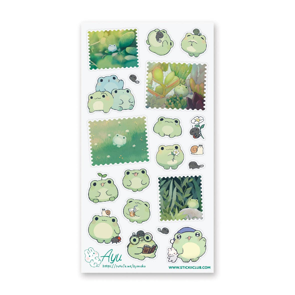 Kawaii Frog's Life Sticker Sheet by Stickii | Papertail Fox