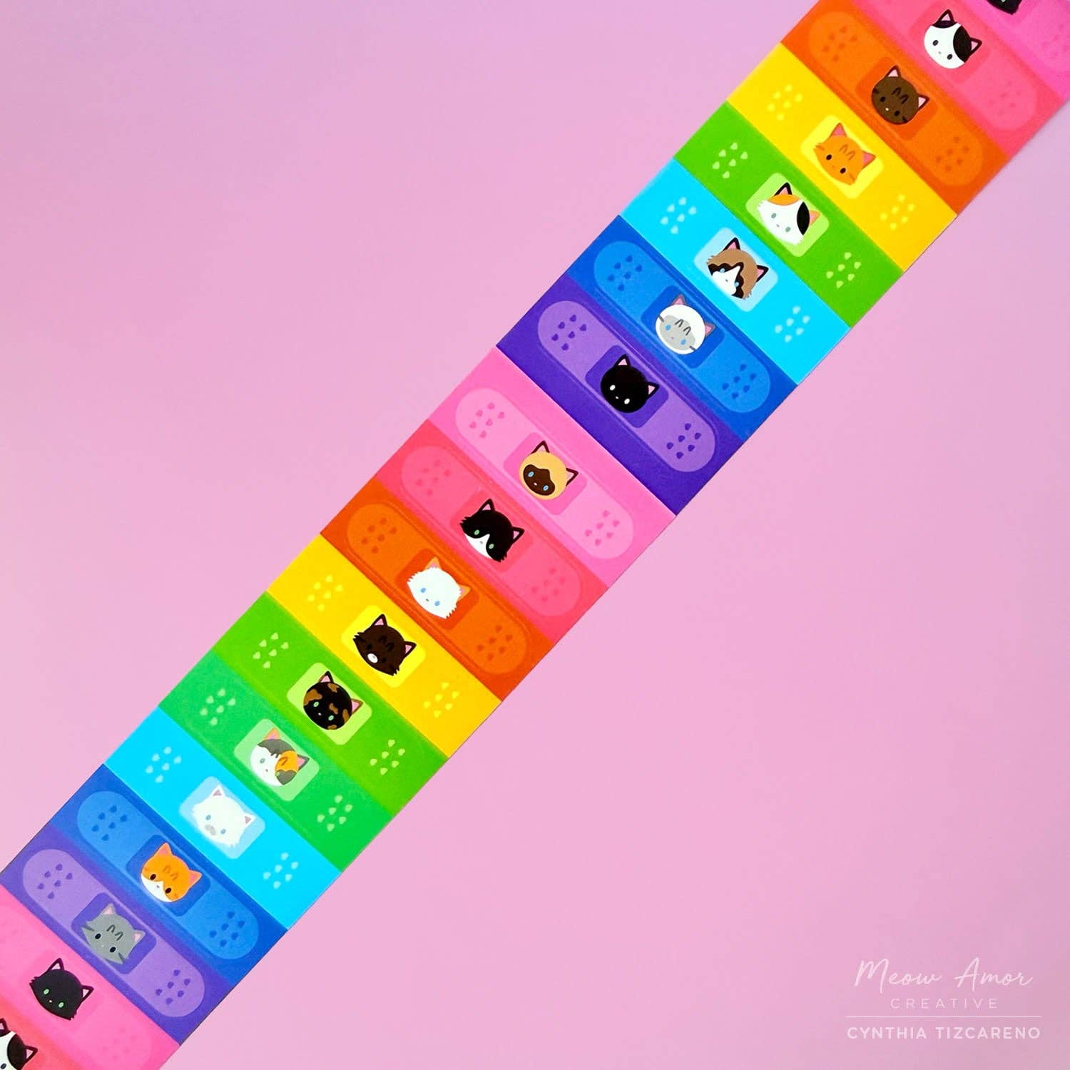 Rainbow Bandage Cats Vinyl Tape