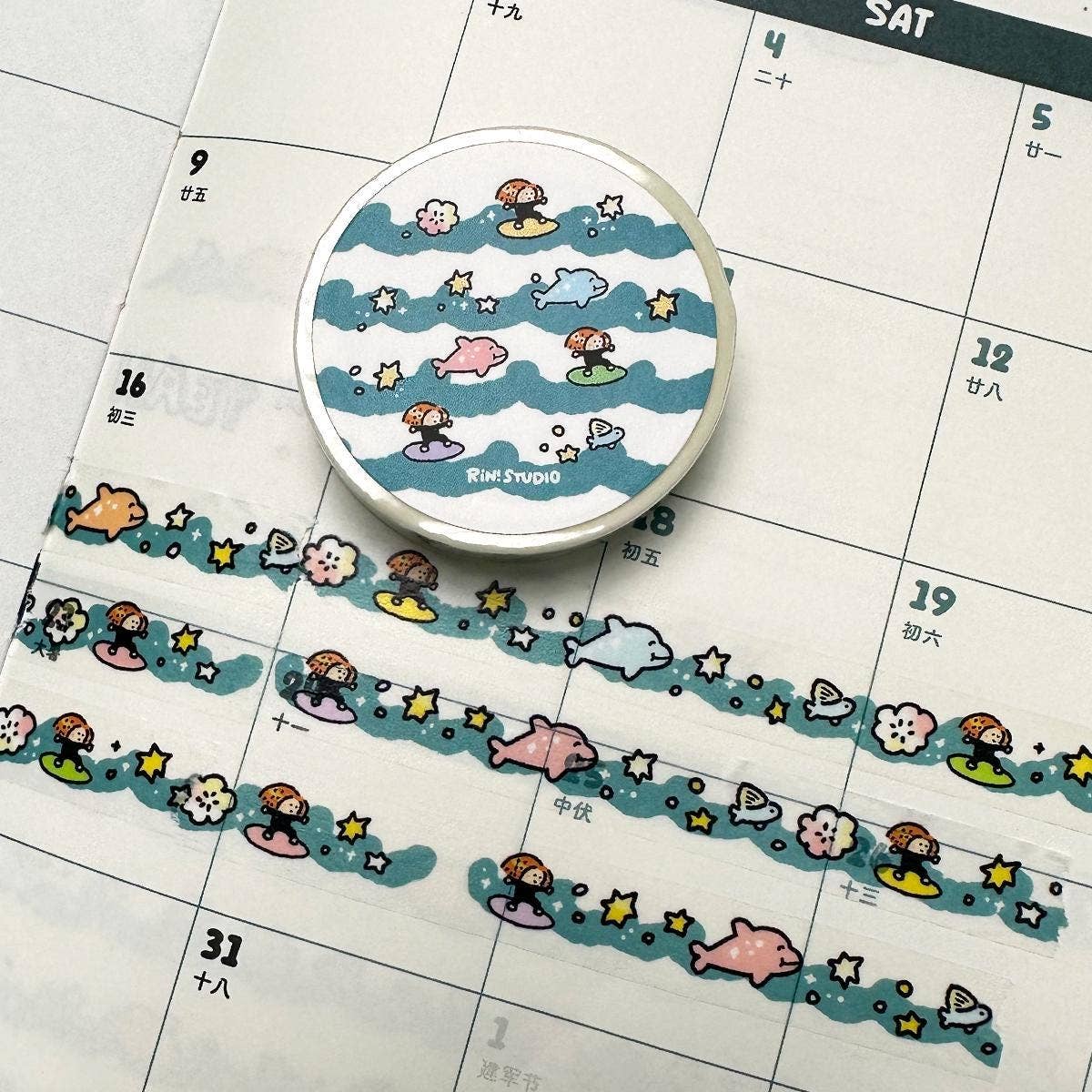 Wave Mini Washi Tape by RiN! Studio | Papertail Fox
