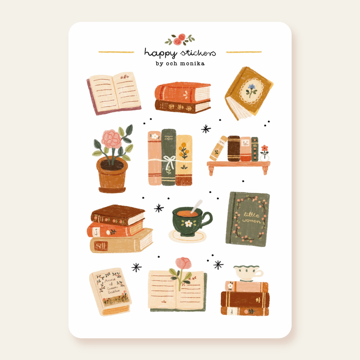 Bookish Sticker Sheet | Och Monika