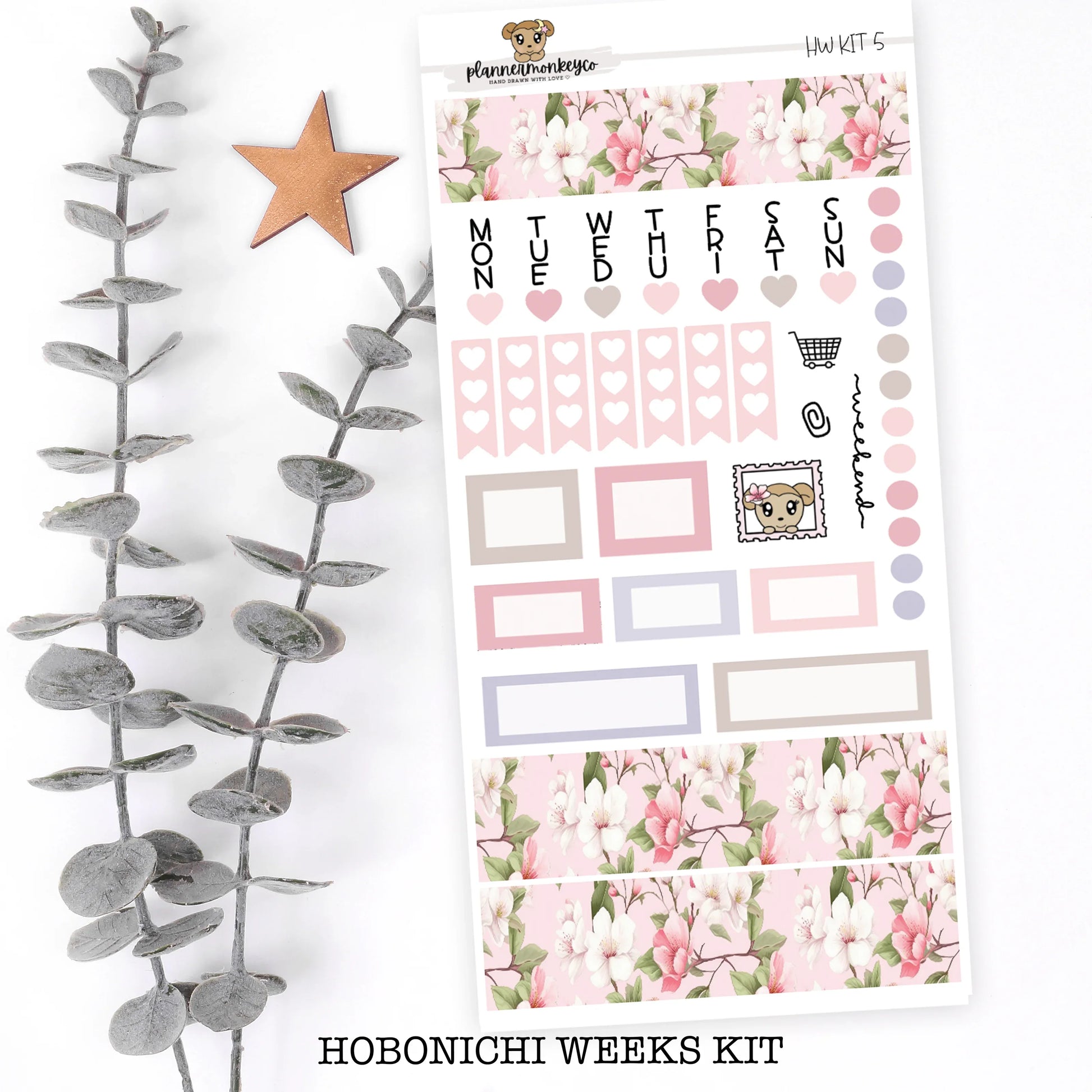 Cherry Blossom Hobonichi Weeks Sticker Sheet| Plannermonkeyco - Papertail Fox