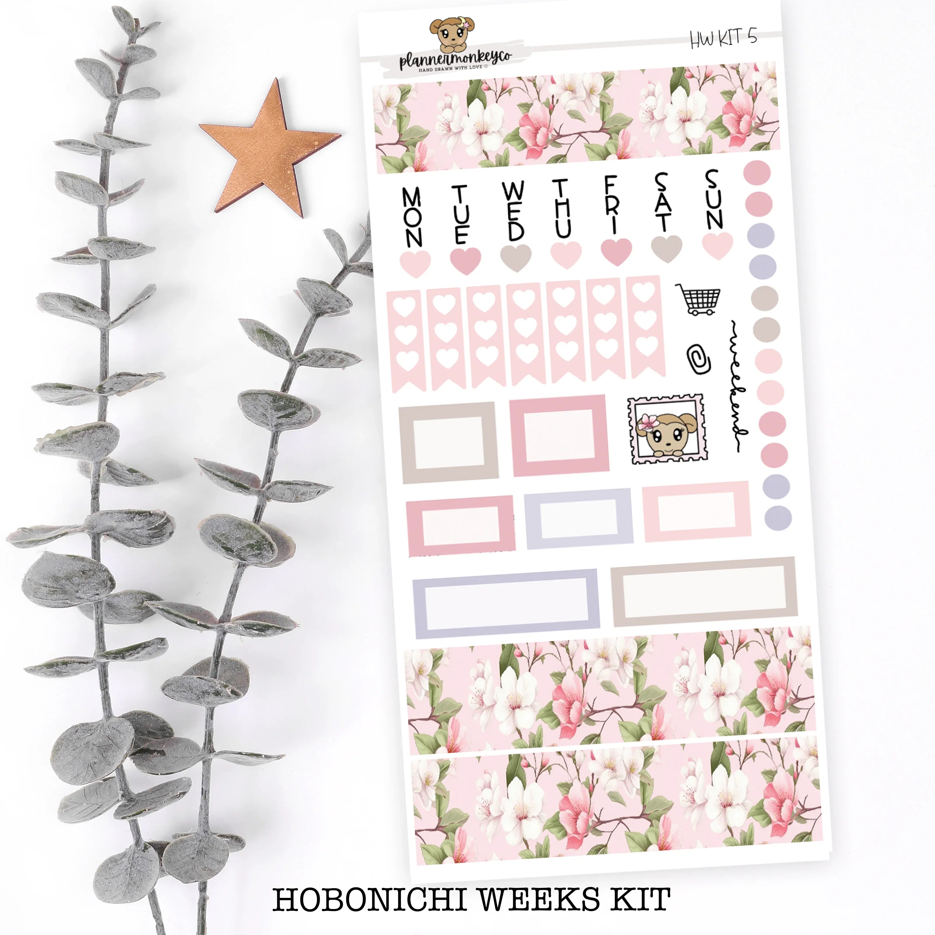 Cherry Blossom Hobonichi Weeks Sticker Sheet| Plannermonkeyco - Papertail Fox