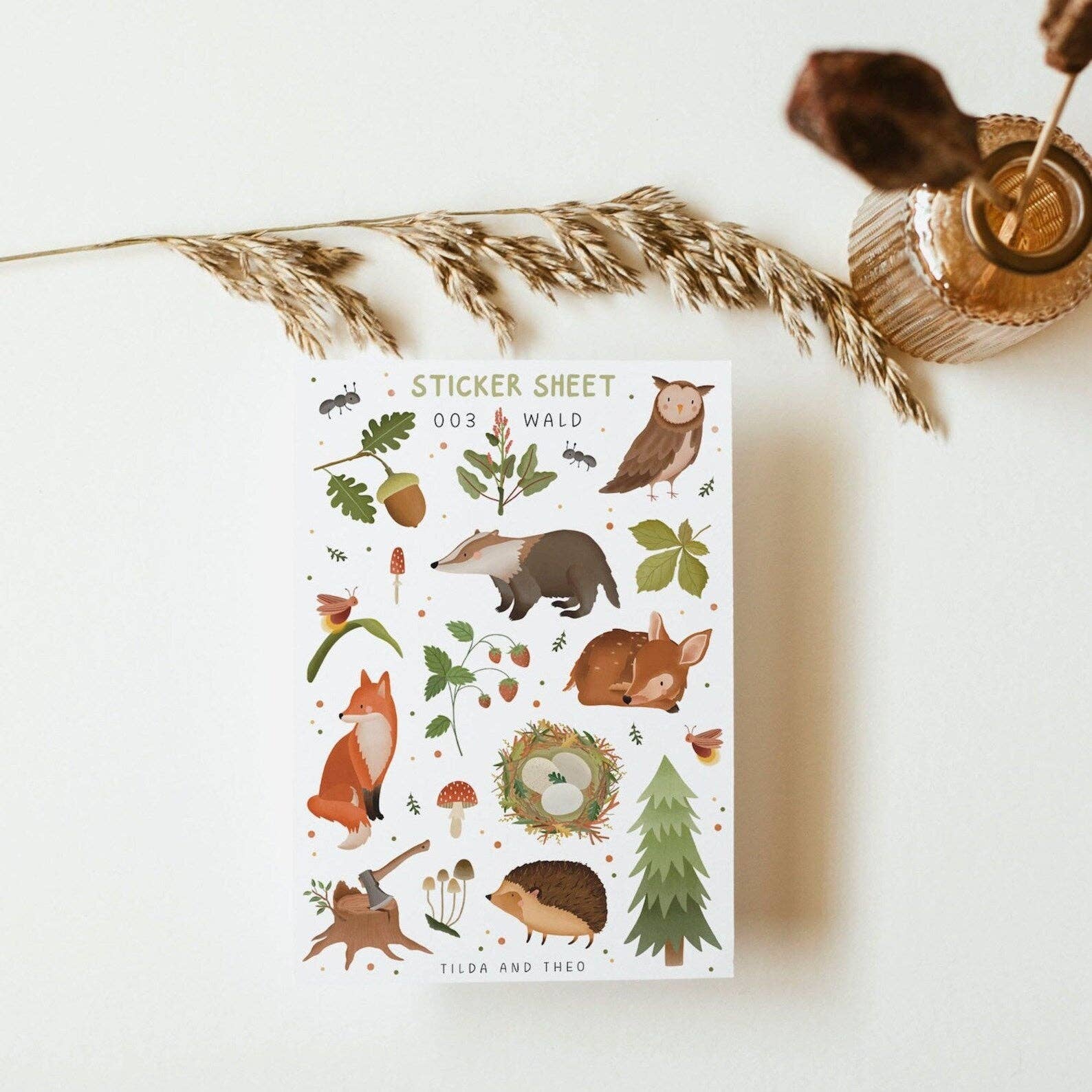 Forest Animals Sticker Sheet | Tilda & Theo