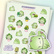 CutieSquad Naughty Cactus Cats matte vinyl sticker sheet featuring Lily and Ruu making mischief