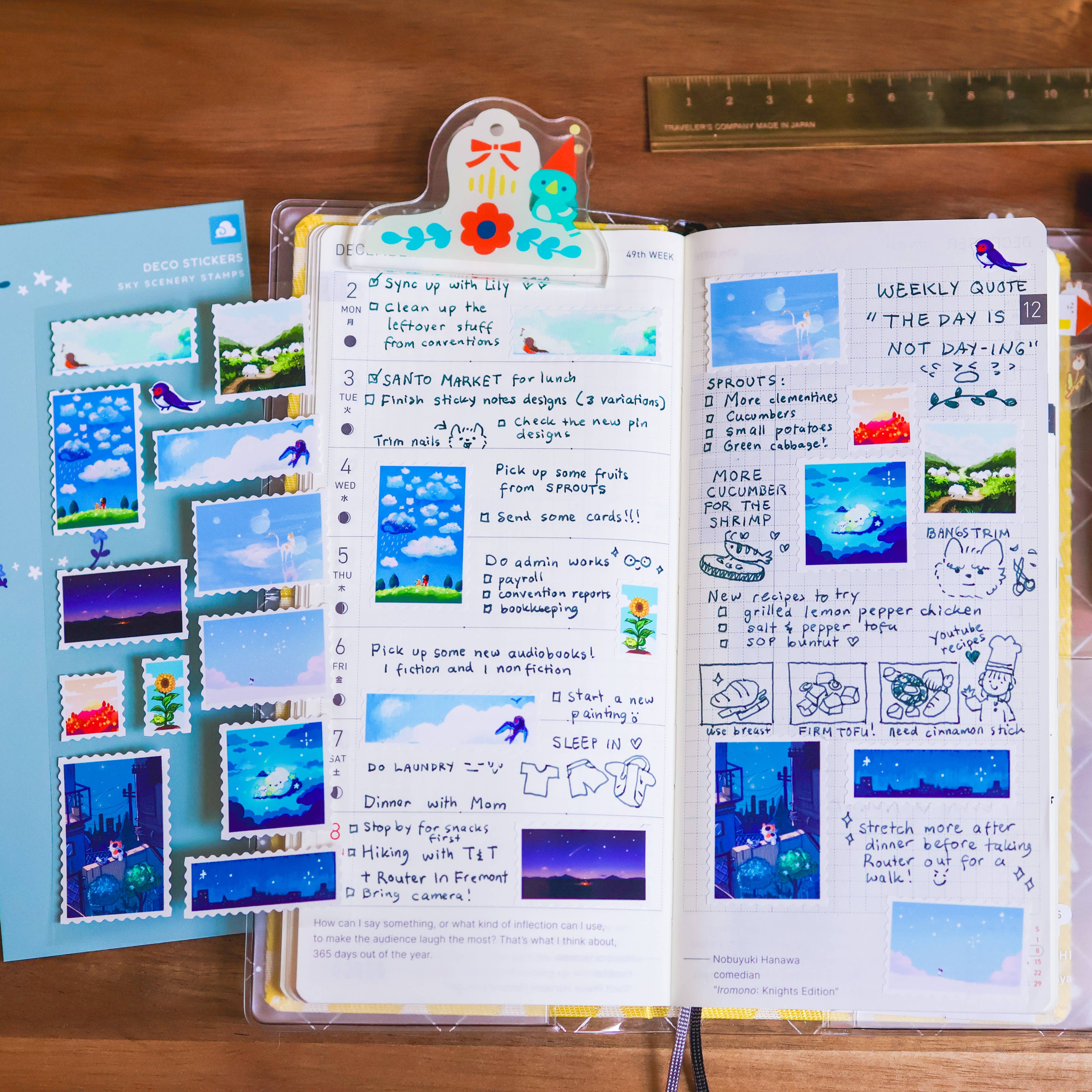 Thousand Skies Sky Scenery Stamps Sticker Sheet - Cute for Journaling