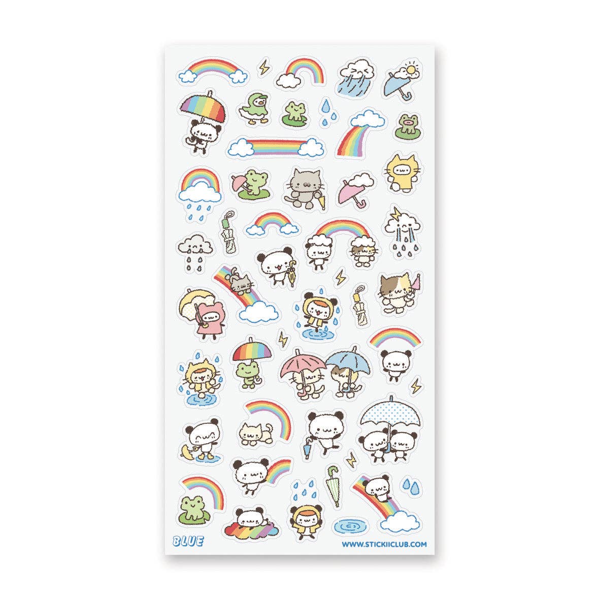 Rainbow Rain Parade Sticker Sheet by Stickii | Papertail Fox