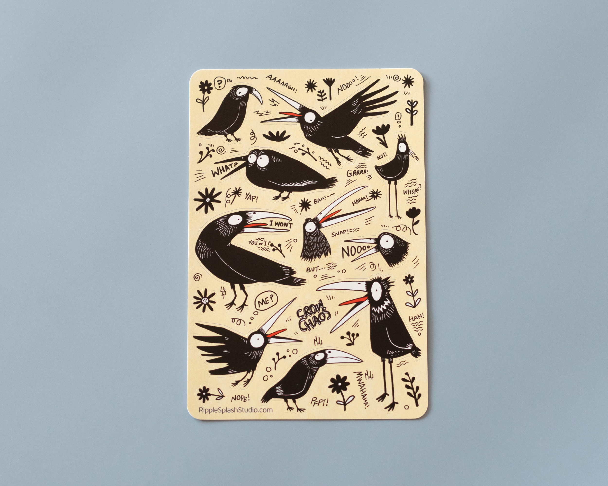 Funny Crow Sticker Sheet by RippleSplash Studio | Papertail Fox